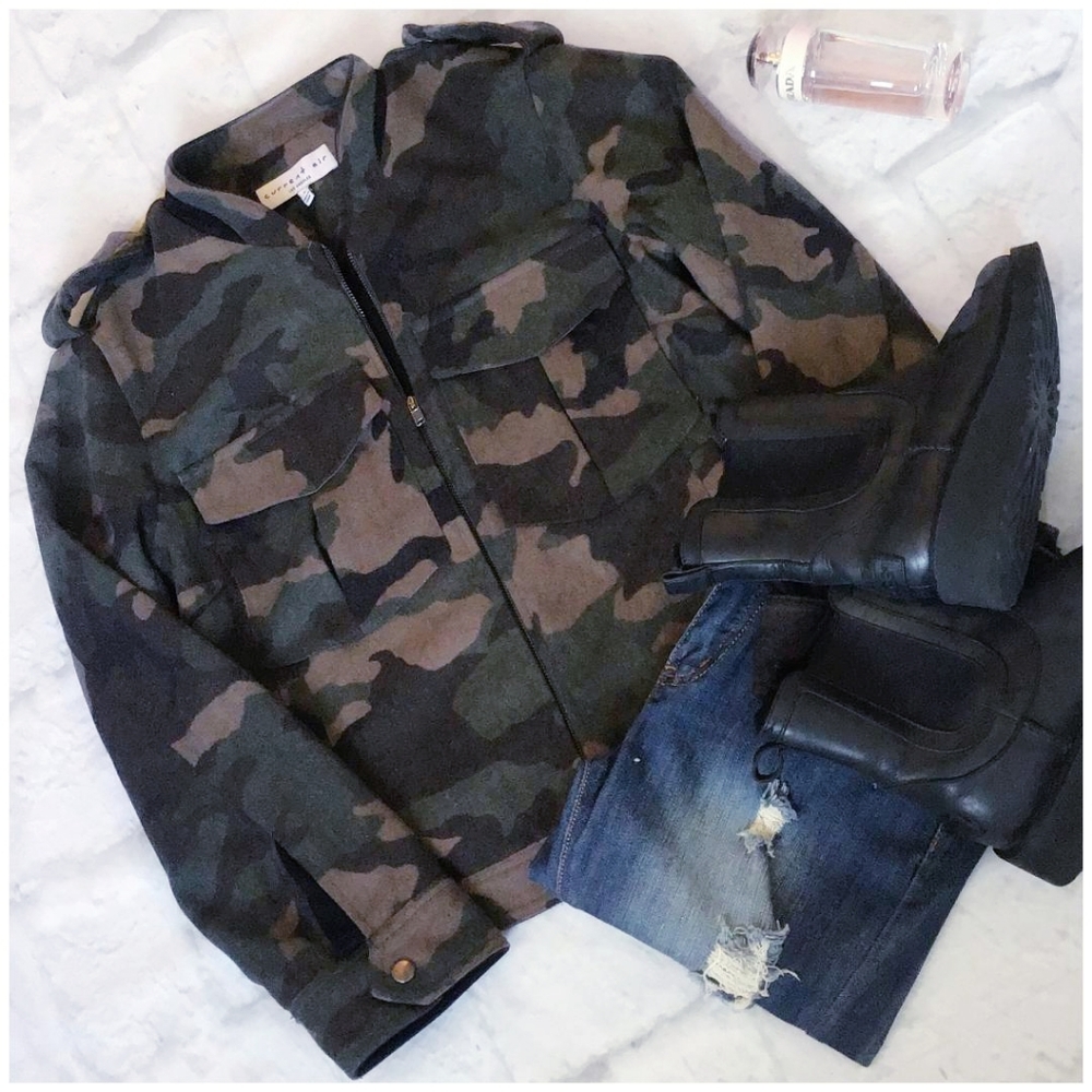 LAST ONE! Current Air Anthro Military Chic Camo Jacket Coat - Picture 8 of 8
